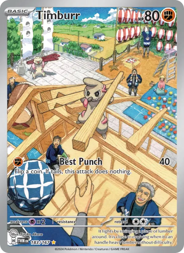 Timburr 183 Twilight Masquerade (SV6) Pokemon Card