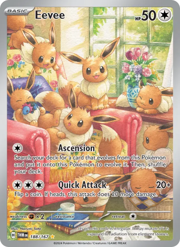 Eevee 188 Twilight Masquerade (SV6) Pokemon Card