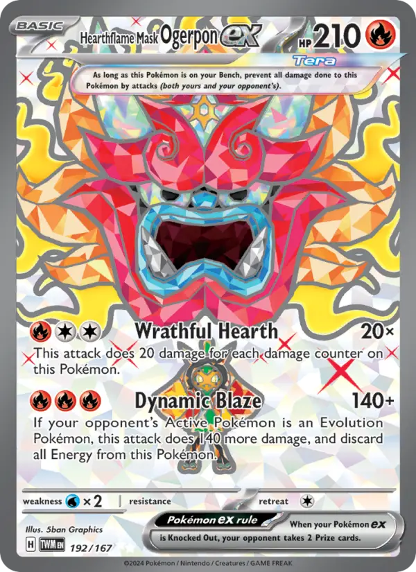 Hearthflame Mask Ogerpon ex 192 Twilight Masquerade (SV6) Pokemon Card