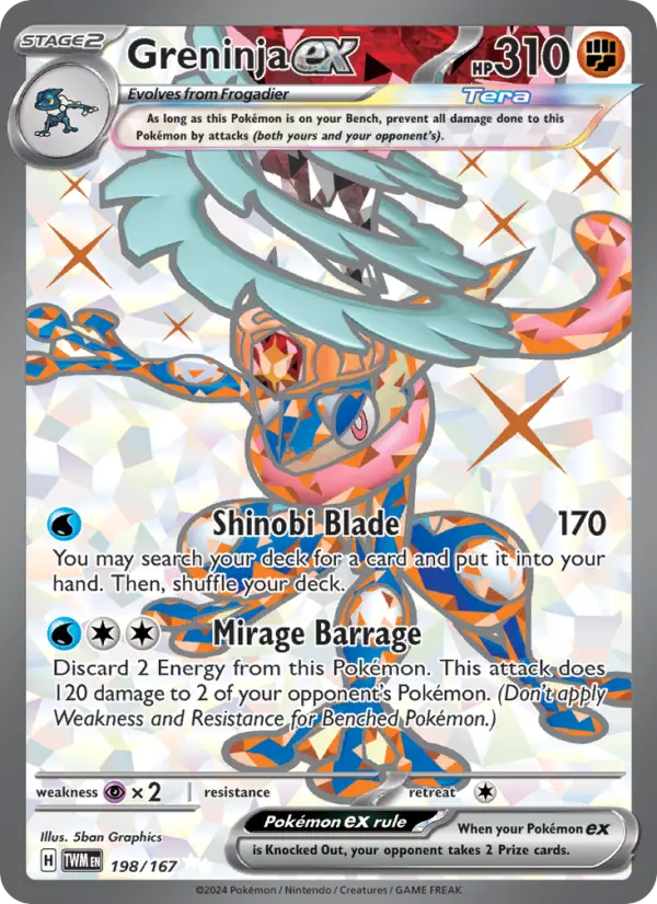 Greninja ex 198 Twilight Masquerade (SV6) Pokemon Card