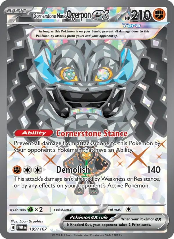 Cornerstone Mask Ogerpon ex 199 Twilight Masquerade (SV6) Pokemon Card