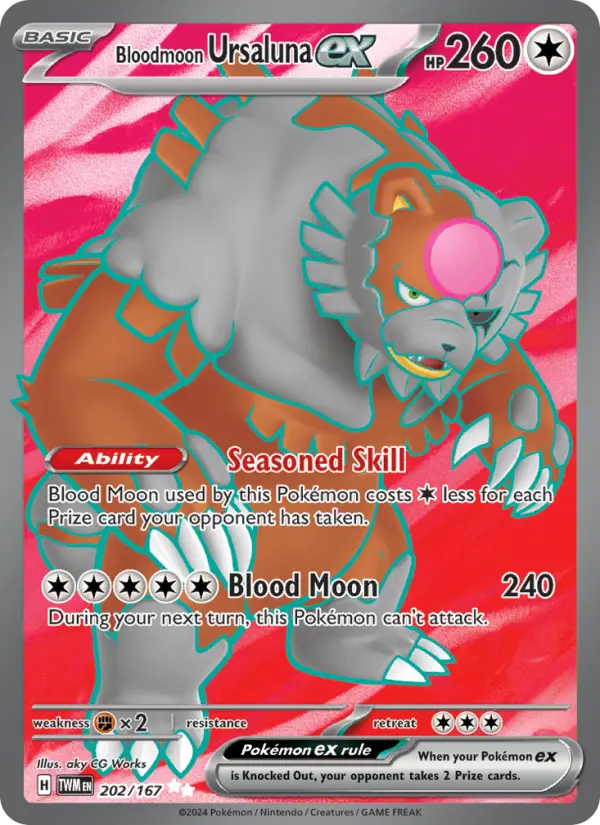 Bloodmoon Ursaluna ex 202 Twilight Masquerade (SV6) Pokemon Card
