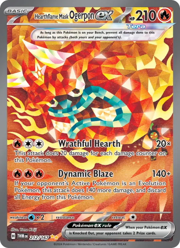 Hearthflame Mask Ogerpon ex 212 Twilight Masquerade (SV6) Pokemon Card