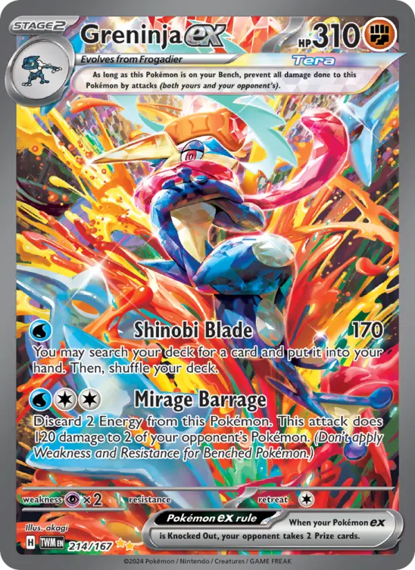 Greninja ex 214 Twilight Masquerade (SV6) Pokemon Card