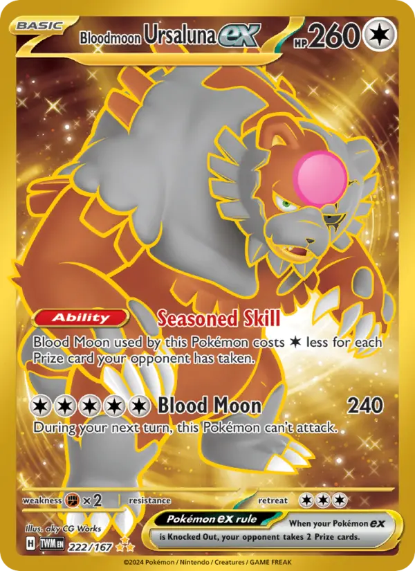 Bloodmoon Ursaluna ex 222 Twilight Masquerade (SV6) Pokemon Card