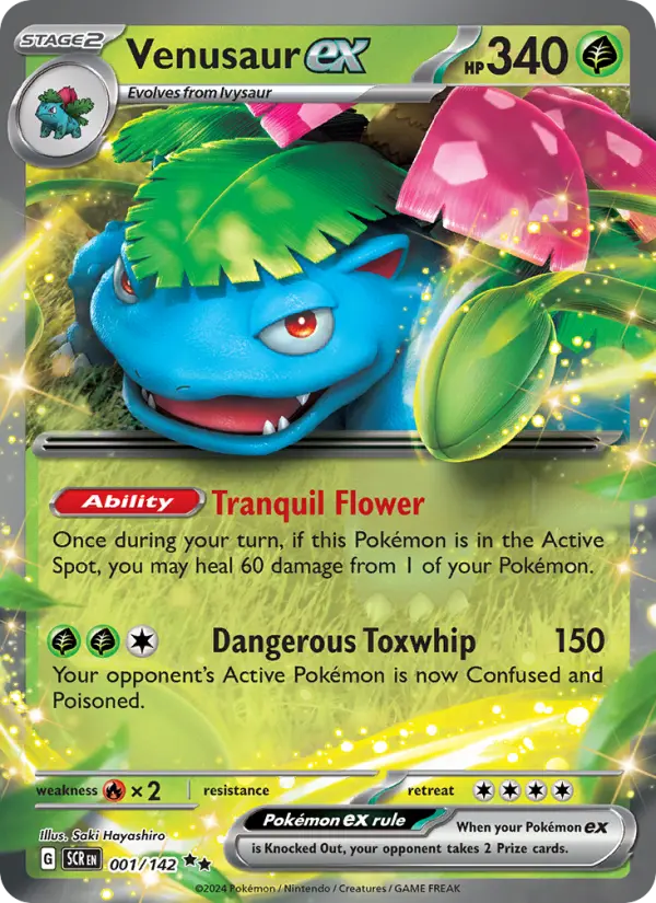 Venusaur ex 001 Stellar Crown (SV7) Pokemon Card