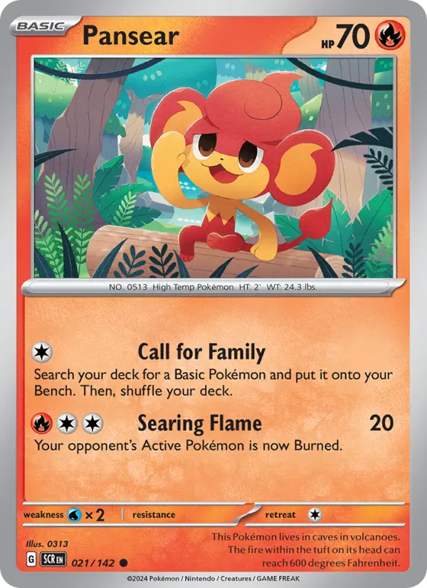 Pansear 021 Stellar Crown (SV7) Pokemon Card