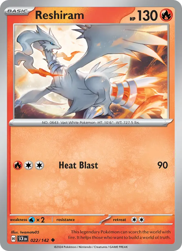 Reshiram 022 Stellar Crown (SV7) Pokemon Card