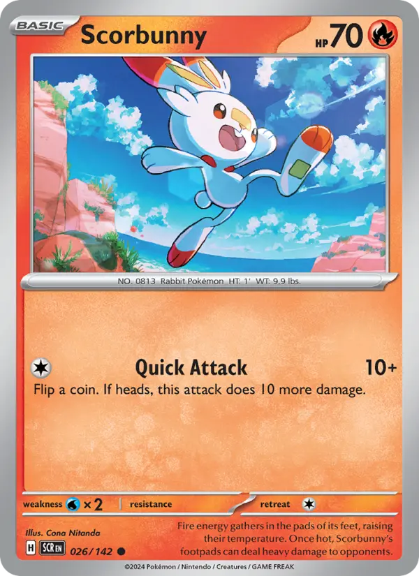 Scorbunny 026 Stellar Crown (SV7) Pokemon Card