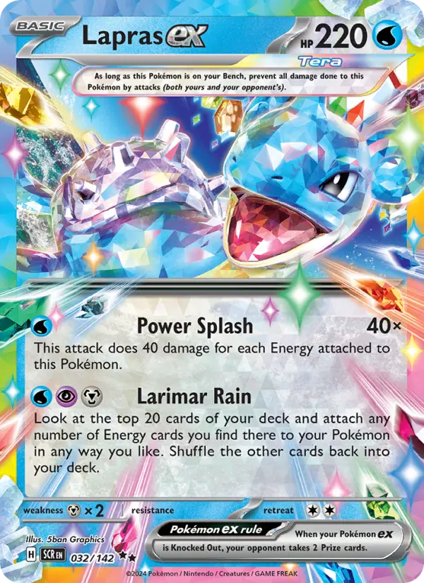 Lapras ex 032 Stellar Crown (SV7) Pokemon Card