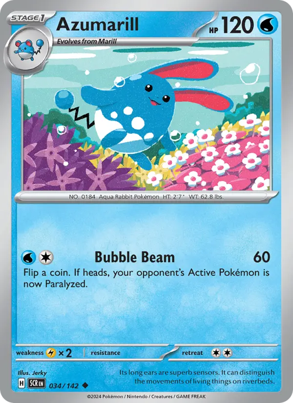 Azumarill 034 Stellar Crown (SV7) Pokemon Card