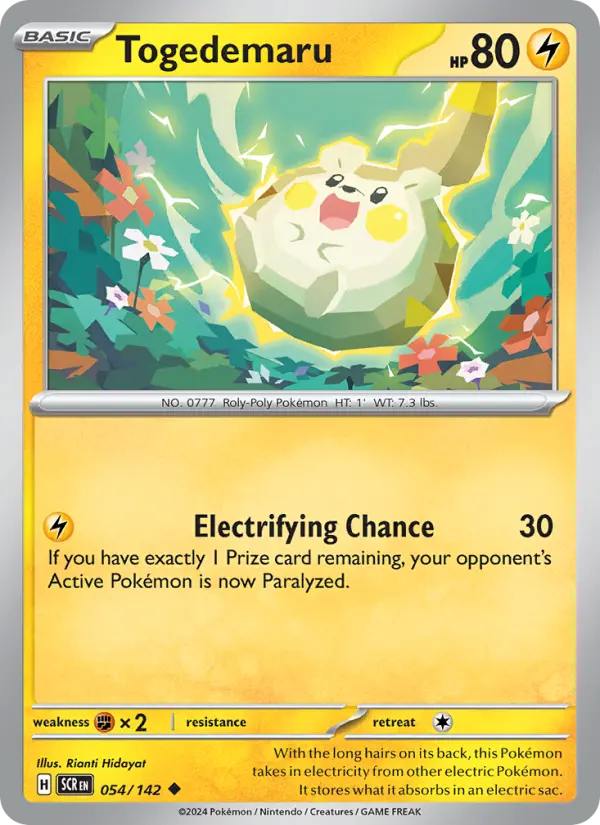 Togedemaru 054 Stellar Crown (SV7) Pokemon Card