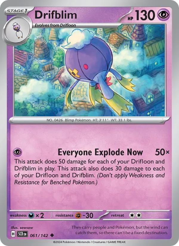 Drifblim 061 Stellar Crown (SV7) Pokemon Card