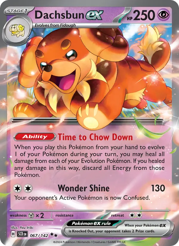 Dachsbun ex 067 Stellar Crown (SV7) Pokemon Card