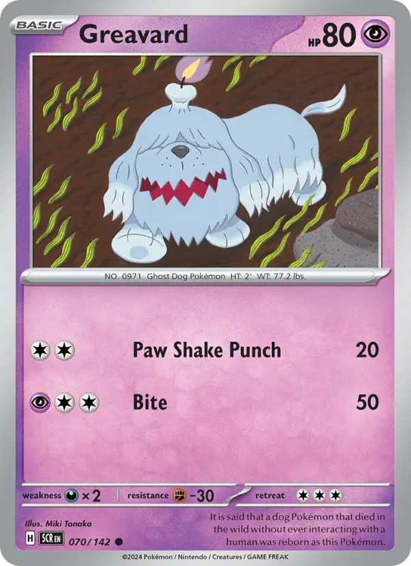 Greavard 070 Stellar Crown (SV7) Pokemon Card