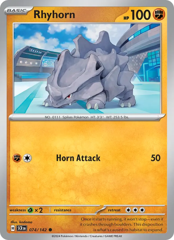 Rhyhorn 074 Stellar Crown (SV7) Pokemon Card