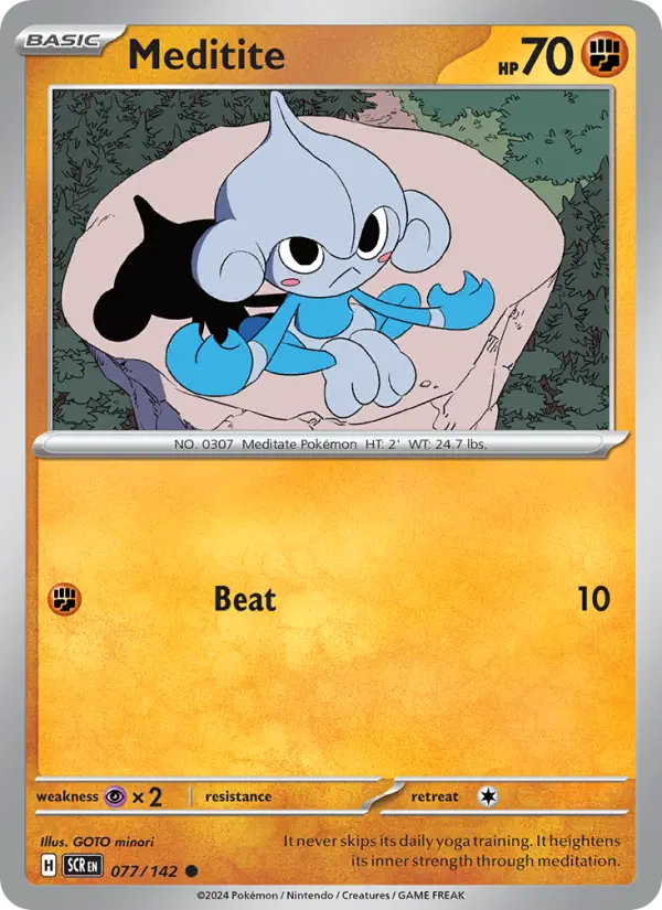 Meditite 077 Stellar Crown (SV7) Pokemon Card