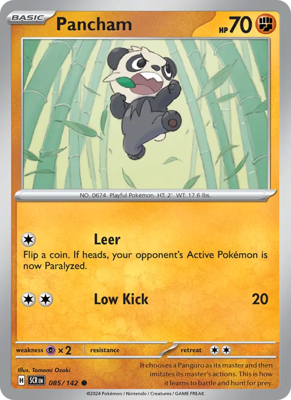 Pancham 085 Stellar Crown (SV7) Pokemon Card