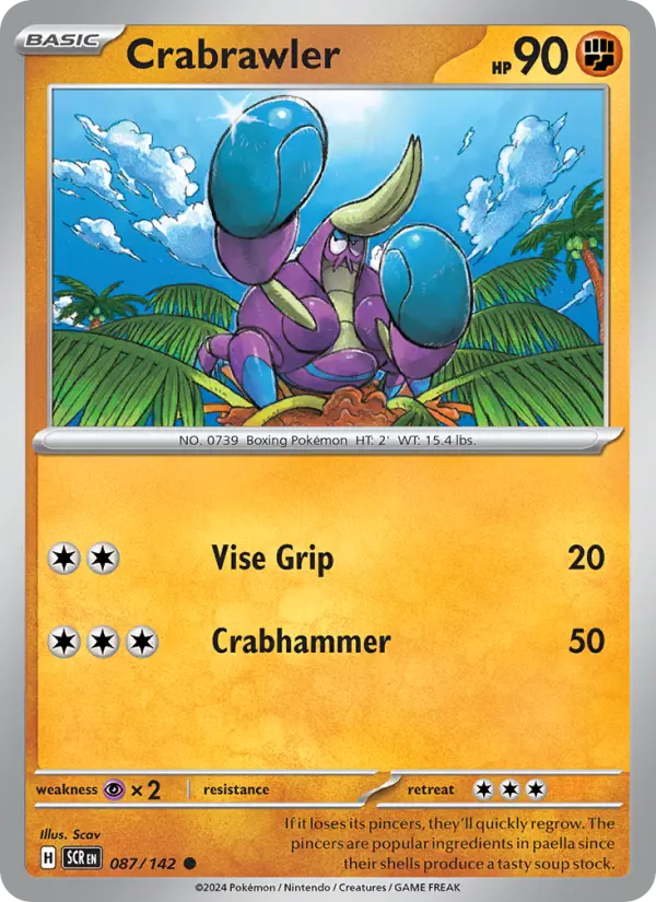 Crabrawler 087 Stellar Crown (SV7) Pokemon Card