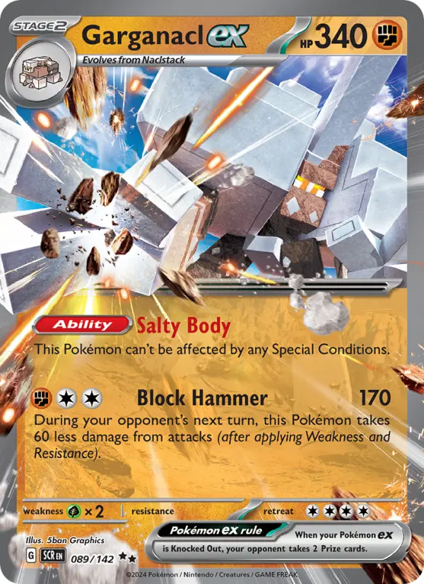 Garganacl ex 089 Stellar Crown (SV7) Pokemon Card