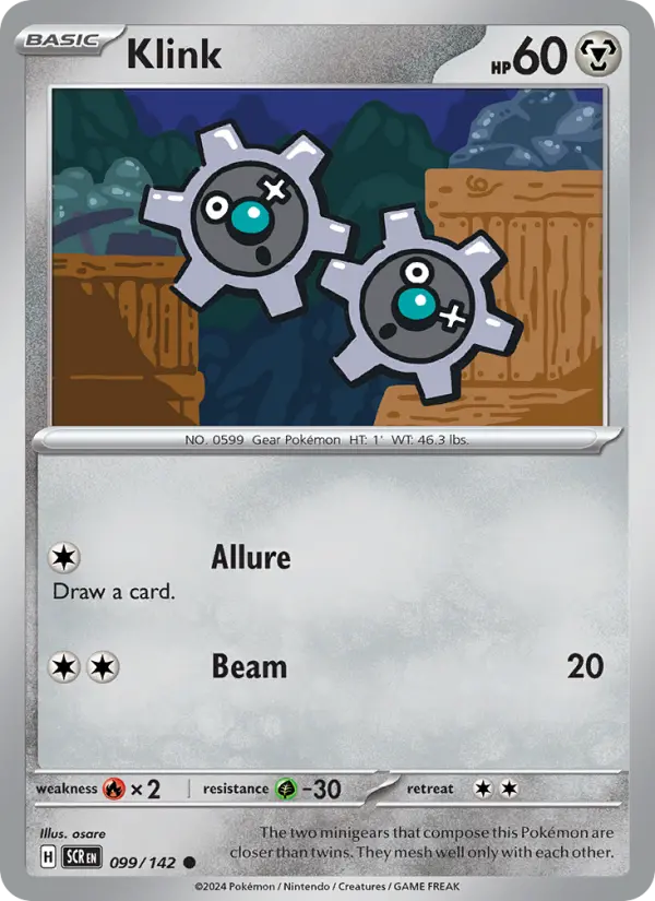 Klink 099 Stellar Crown (SV7) Pokemon Card