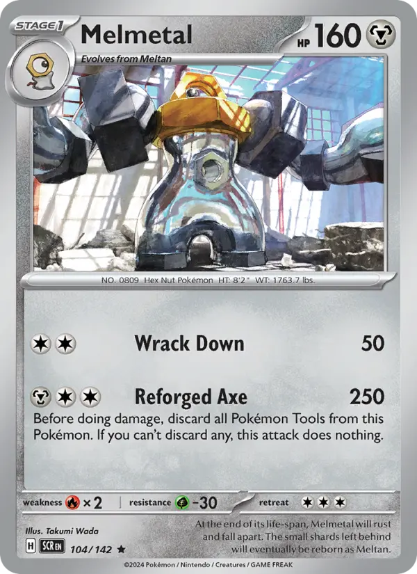 Melmetal 104 Stellar Crown (SV7) Pokemon Card