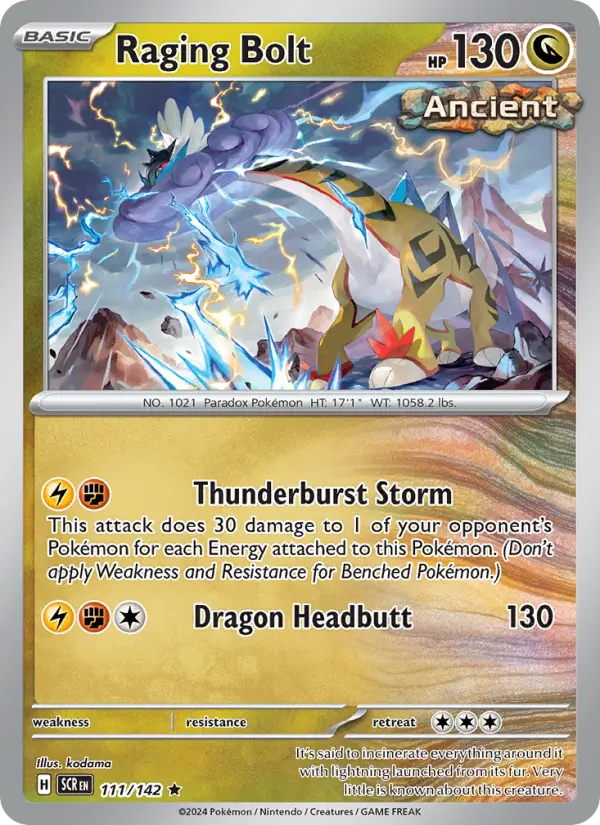 Raging Bolt 111 Stellar Crown (SV7) Pokemon Card