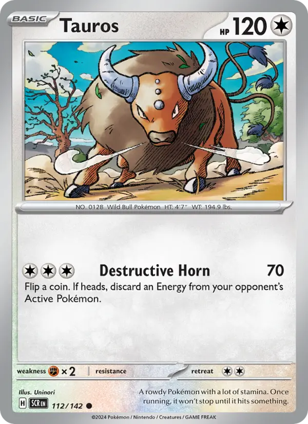 Tauros 112 Stellar Crown (SV7) Pokemon Card
