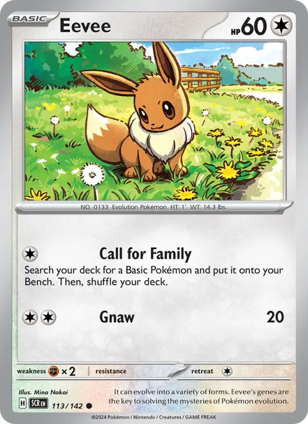 Eevee 113 Stellar Crown (SV7) Pokemon Card