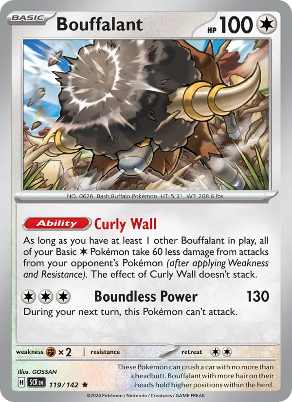 Bouffalant 119 Stellar Crown (SV7) Pokemon Card