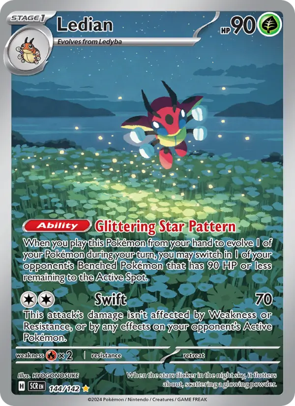Ledian 144 Stellar Crown (SV7) Pokemon Card