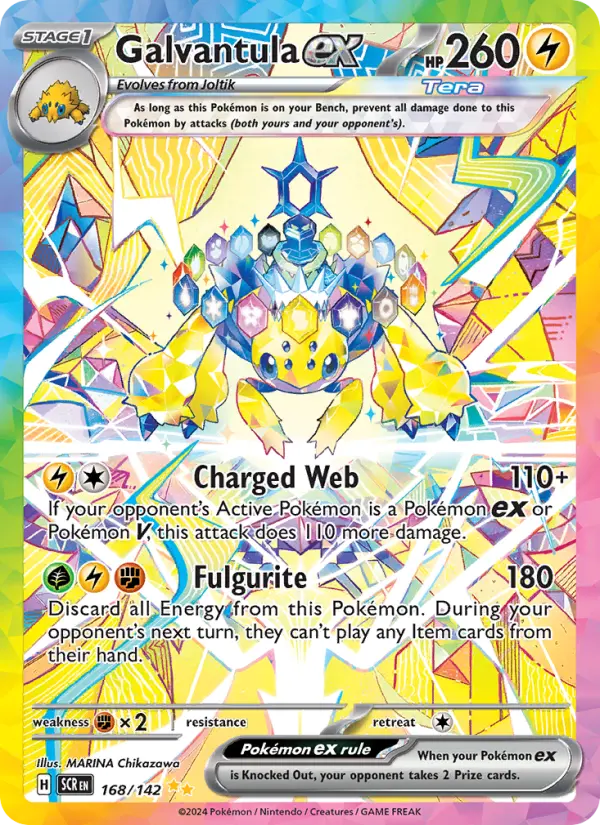 Galvantula ex 168 Stellar Crown (SV7) Pokemon Card