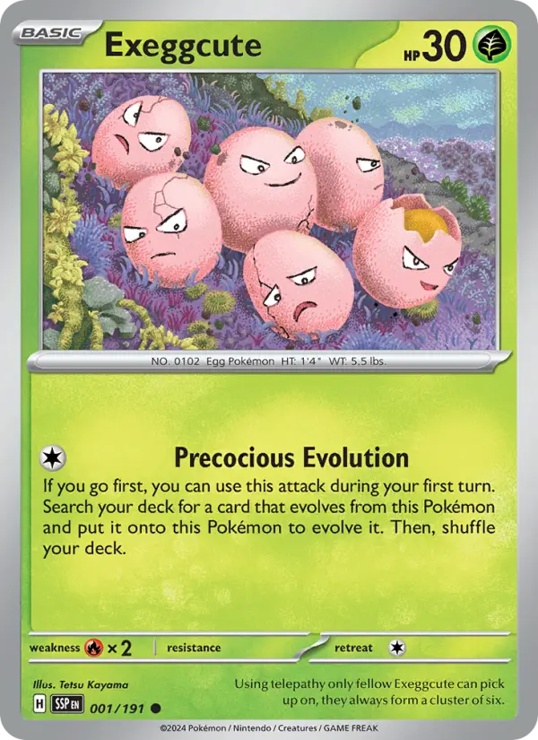 Exeggcute 001 Surging Sparks (SV8) Pokemon Card