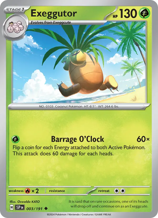 Exeggutor 003 Surging Sparks (SV8) Pokemon Card