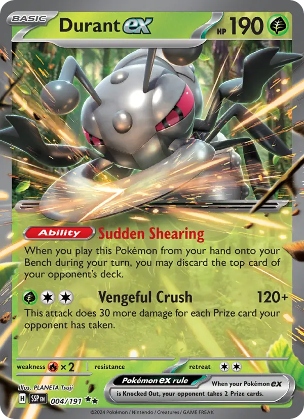 Durant ex 004 Surging Sparks (SV8) Pokemon Card