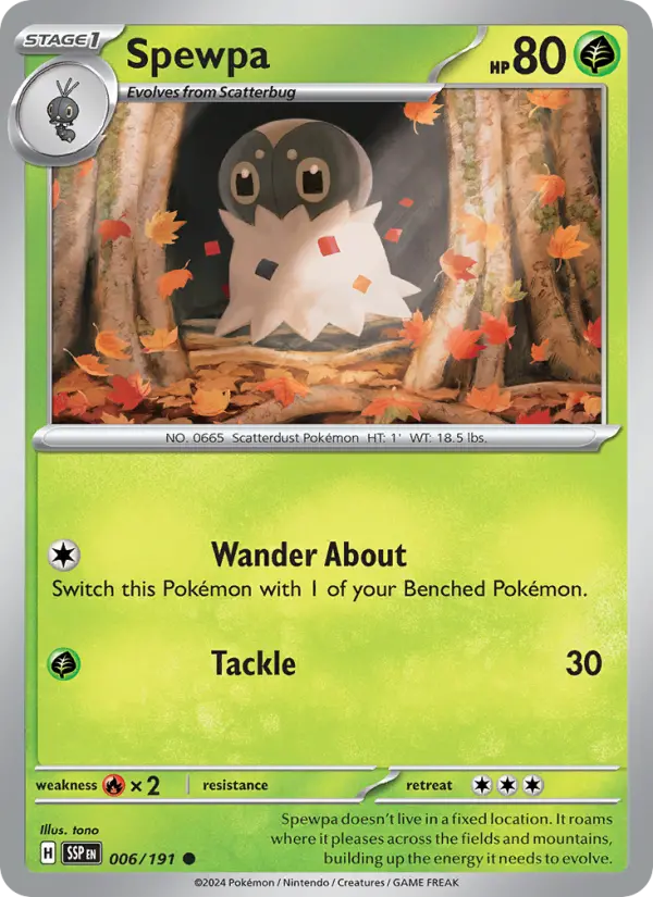 Spewpa 006 Surging Sparks (SV8) Pokemon Card
