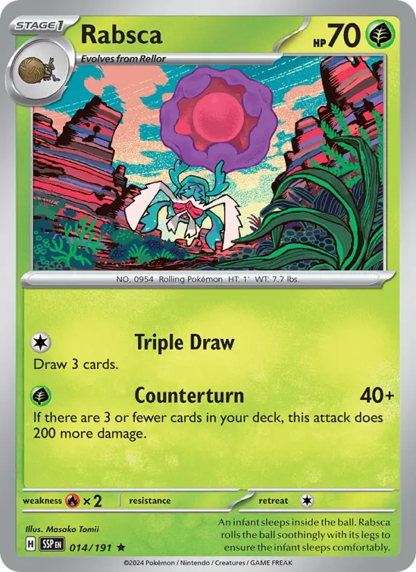Rabsca 014 Surging Sparks (SV8) Pokemon Card