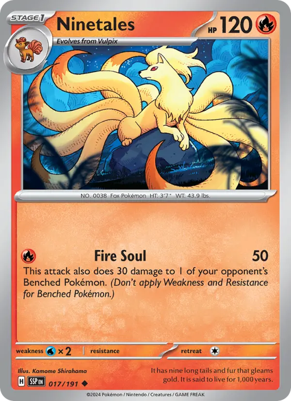 Ninetales 017 Surging Sparks (SV8) Pokemon Card