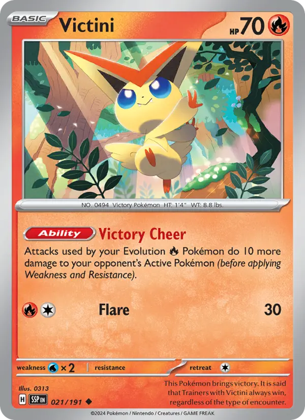 Victini 021 Surging Sparks (SV8) Pokemon Card