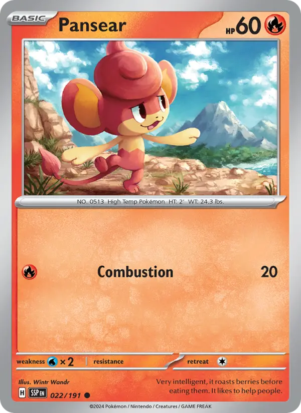 Pansear 022 Surging Sparks (SV8) Pokemon Card