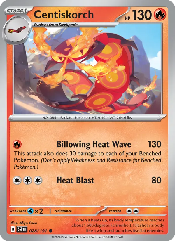 Centiskorch 028 Surging Sparks (SV8) Pokemon Card