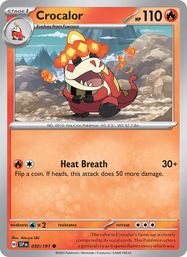 Crocalor 030 Surging Sparks (SV8) Pokemon Card