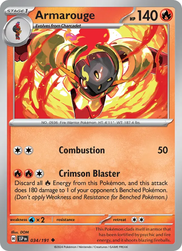 Armarouge 034 Surging Sparks (SV8) Pokemon Card