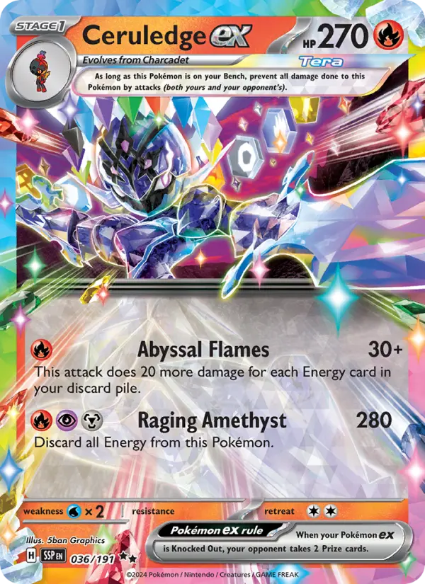 Ceruledge ex 036 Surging Sparks (SV8) Pokemon Card