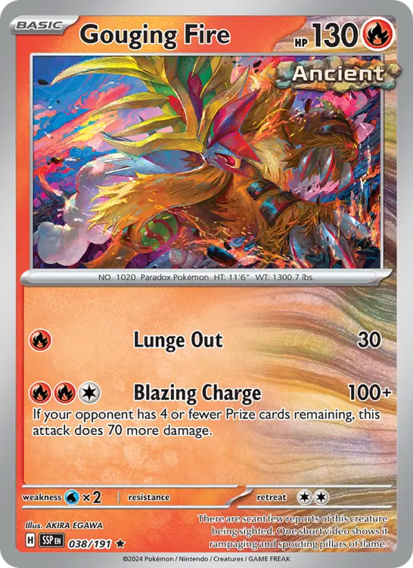 Gouging Fire 038 Surging Sparks (SV8) Pokemon Card