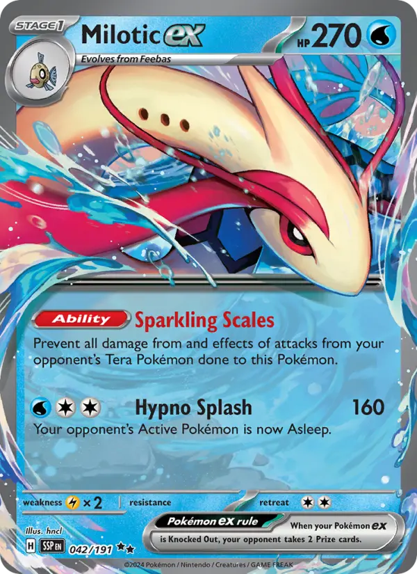 Milotic ex 042 Surging Sparks (SV8) Pokemon Card
