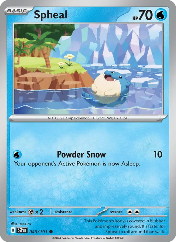 Spheal 043 Surging Sparks (SV8) Pokemon Card