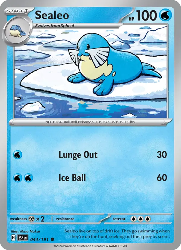 Sealeo 044 Surging Sparks (SV8) Pokemon Card