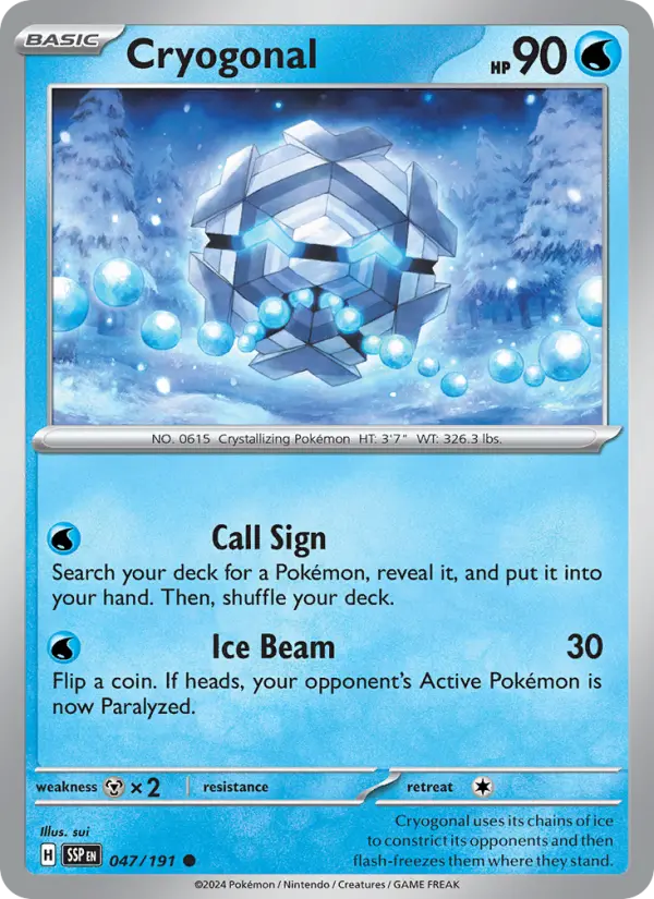 Cryogonal 047 Surging Sparks (SV8) Pokemon Card