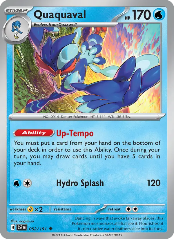 Quaquaval 052 Surging Sparks (SV8) Pokemon Card